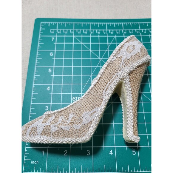 Vintage Look Lace Covered Ring Holder beige - Picture 8 of 8